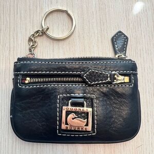 Dooney & Bourke Black Leather Keychain Coin Pouch
